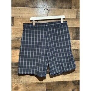 PGA Mens Shorts Blue Plaid 34